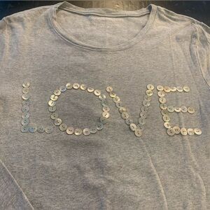 Norma Kamali organic cotton LOVE tshirt, Long sleeve size 2x (US 12)